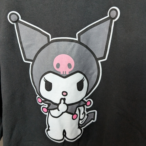Sanrio Kuromi Character Graphic Crewneck Sweatshirt Sz L Cotton Blend - Picture 2 of 12